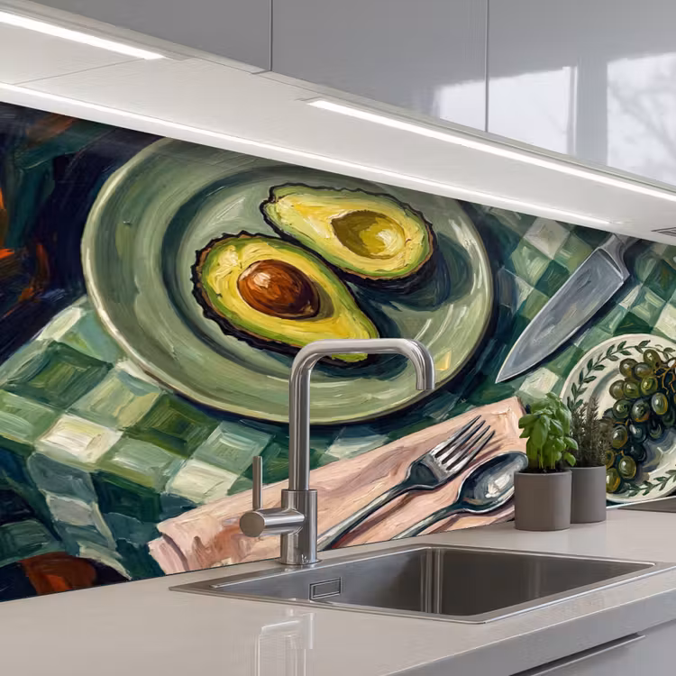 Keuken achterwand - Eten - Ontbijt - Tafel - Modern - Groen — 2
