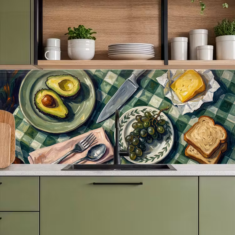 Keuken achterwand - Eten - Ontbijt - Tafel - Modern - Groen — 8