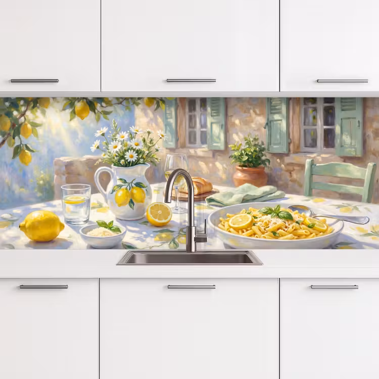 Keuken achterwand - Eten - Terras - Zomer - Geschilderd - Geel — 4