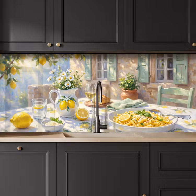 Keuken achterwand - Eten - Terras - Zomer - Geschilderd - Geel — 6