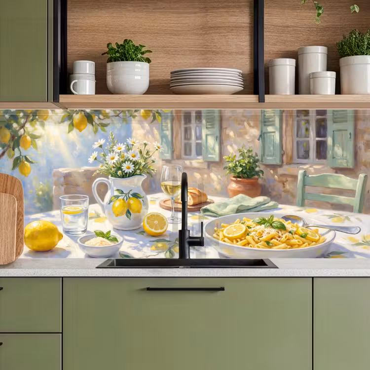 Keuken achterwand - Eten - Terras - Zomer - Geschilderd - Geel — 8