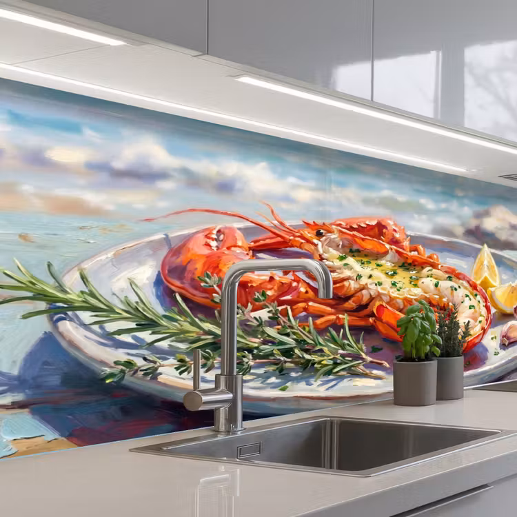 Keuken achterwand - Eten - Zee - Kust - Modern - Blauw — 2