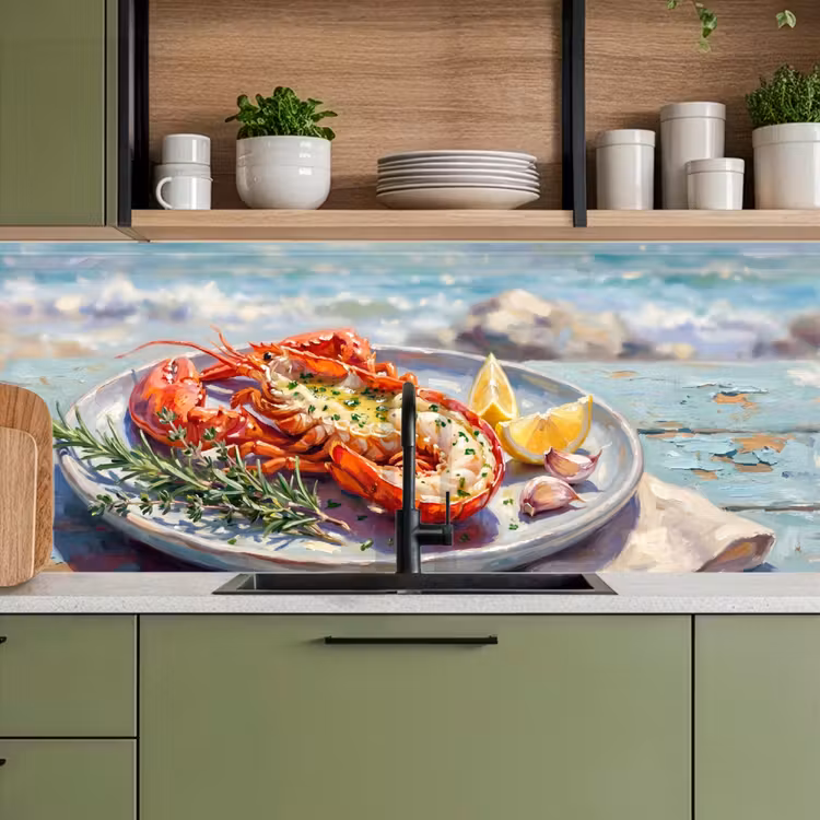 Keuken achterwand - Eten - Zee - Kust - Modern - Blauw — 8