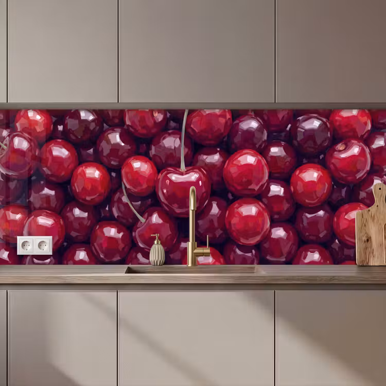 Keuken achterwand - Fruit - Kersen - Eten - Modern - Rood — 1