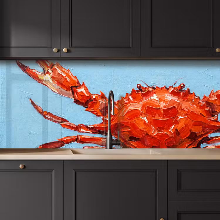 Keuken achterwand - Krab - Zee - Dieren - Abstract - Rood — 6