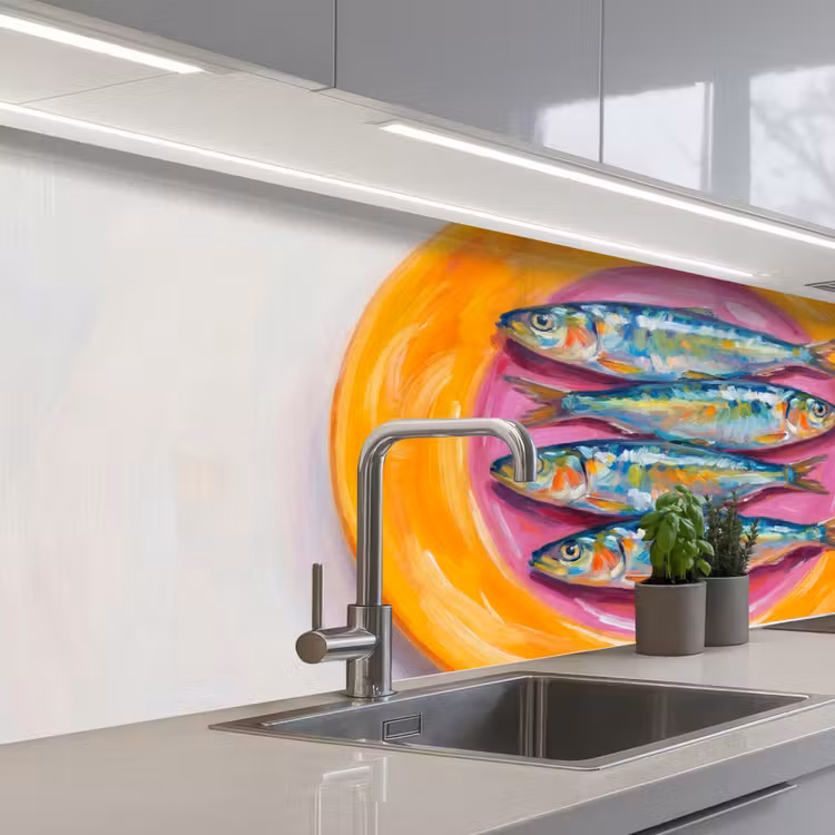 Keuken achterwand - Vis - Vier - Eten - Modern - Kleurrijk — 2