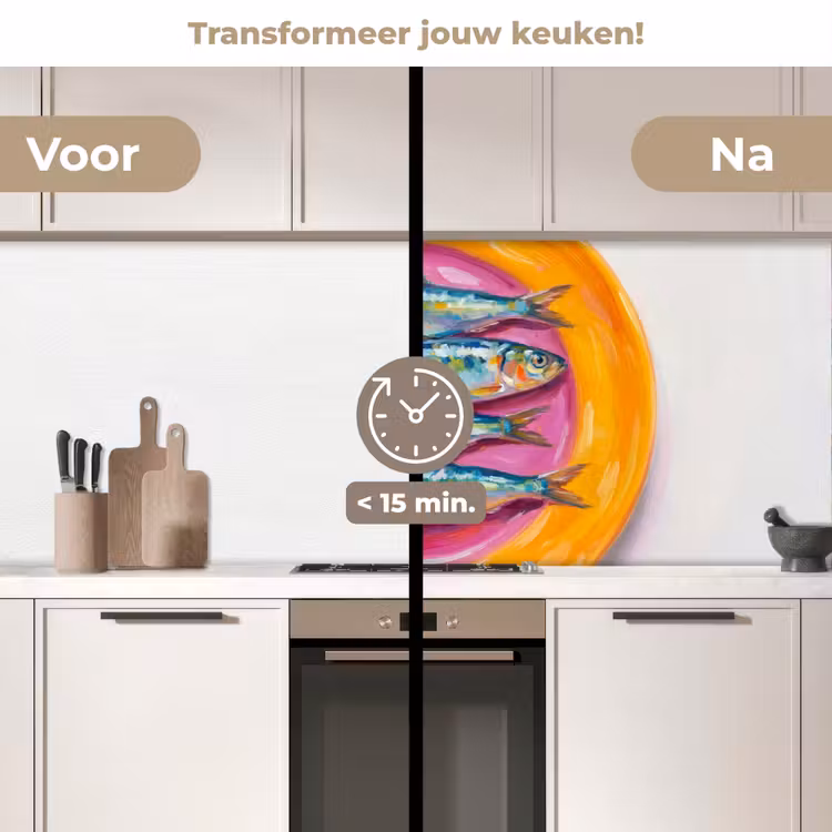 Keuken achterwand - Vis - Vier - Eten - Modern - Kleurrijk — 3