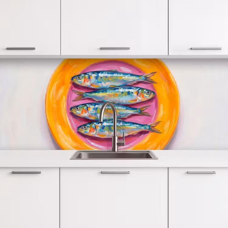 Keuken achterwand - Vis - Vier - Eten - Modern - Kleurrijk — 4