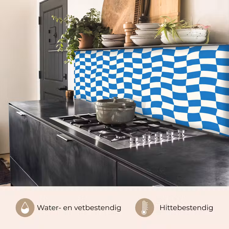 Keuken achterwand - Golvend - Patroon - Blauw — 5