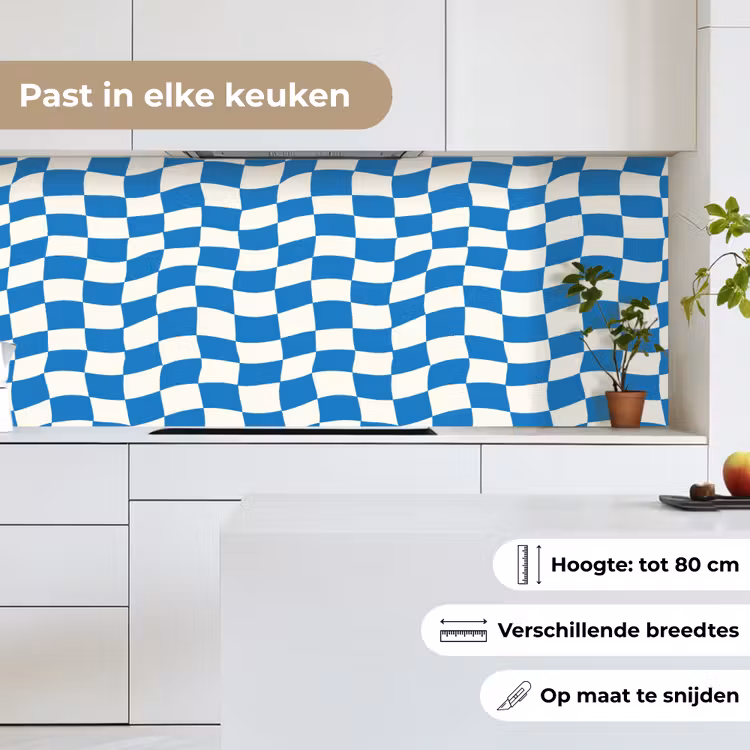 Keuken achterwand - Golvend - Patroon - Blauw — 7