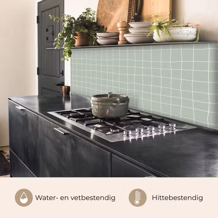 Keuken achterwand - Ruitpatroon - Golvend - Groen — 5
