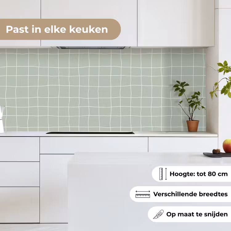 Keuken achterwand - Ruitpatroon - Golvend - Groen — 7