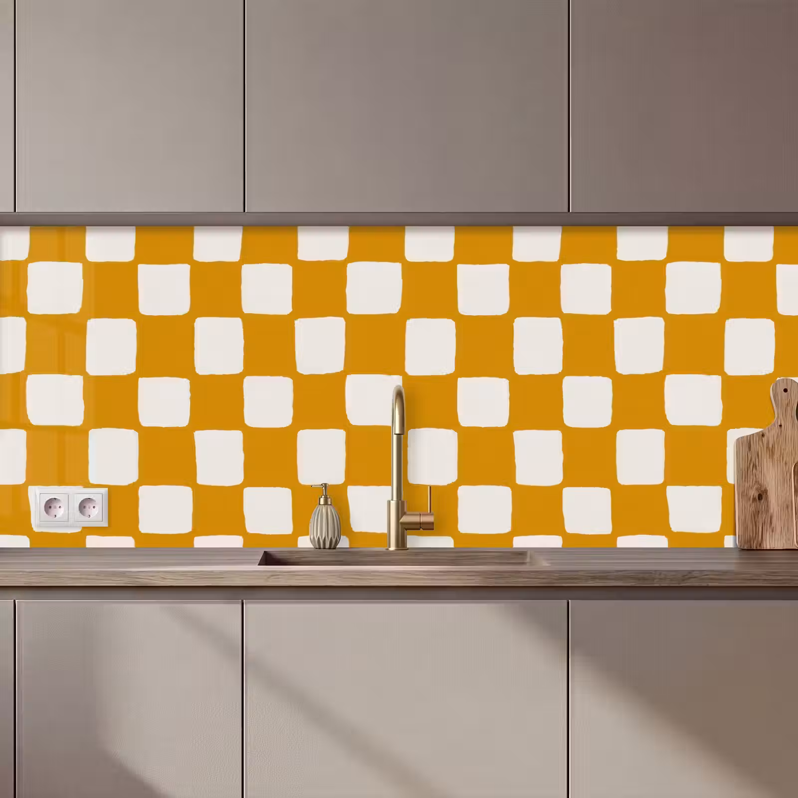 Keuken achterwand - Grafisch - Patroon - Oker — 1