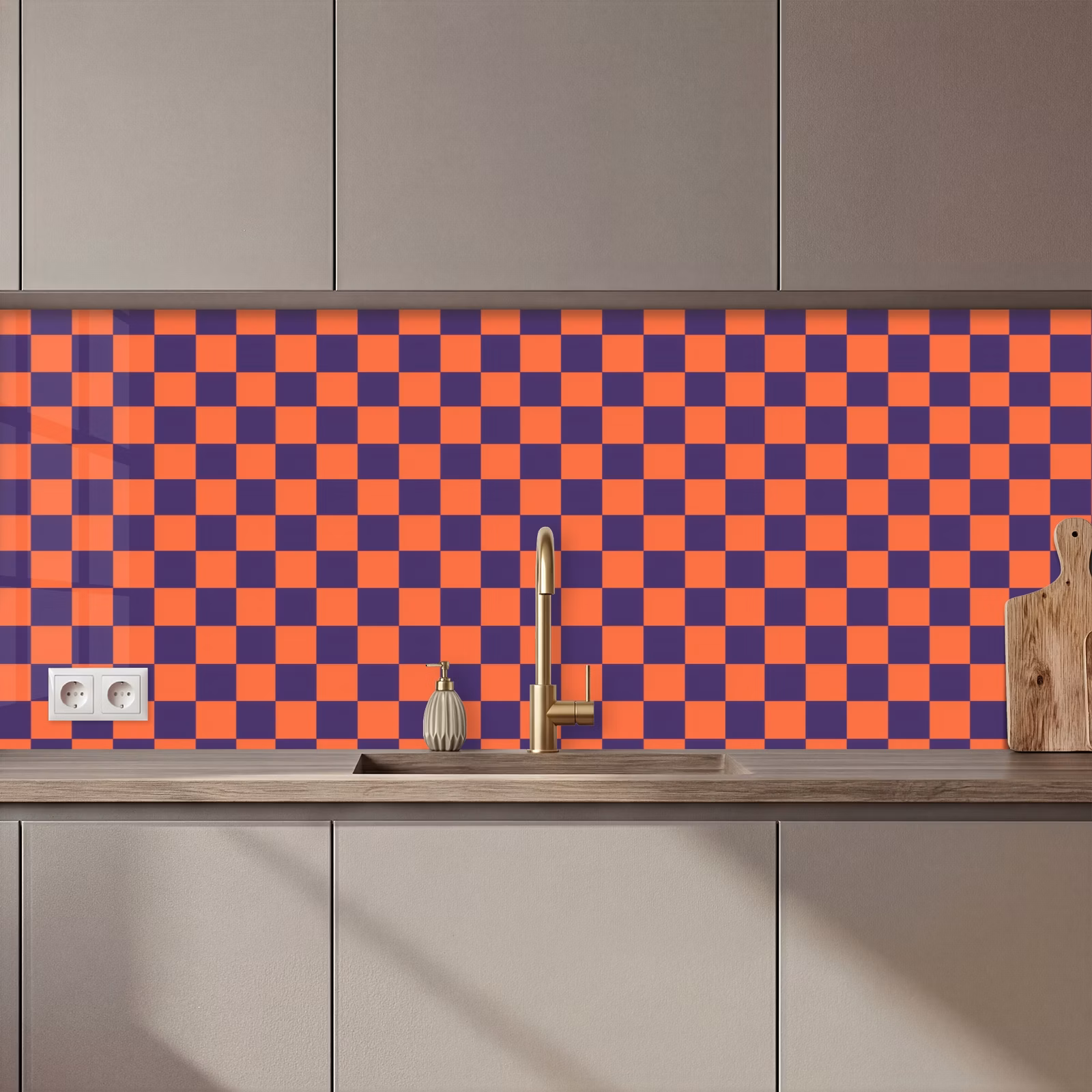 Keuken achterwand - Patroon - Klassiek - Paars — 1