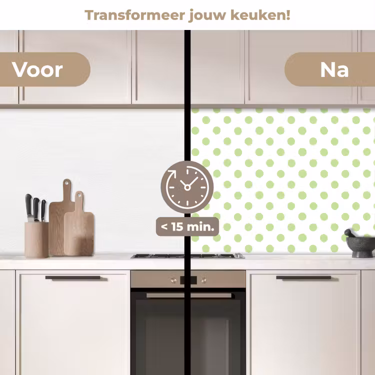 Keuken achterwand - Dots - Klassiek - Groen — 3