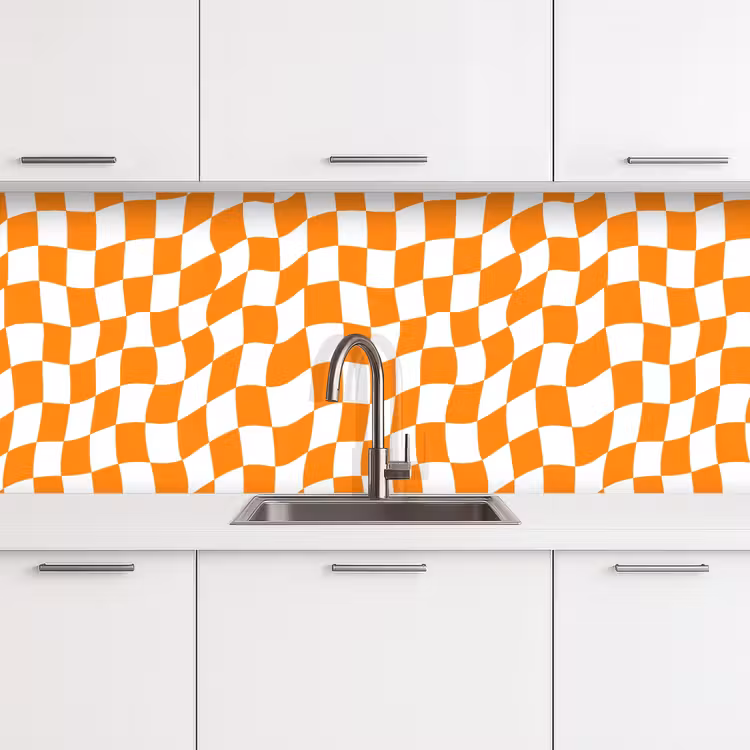 Keuken achterwand - Golvend - Patroon - Oranje — 4