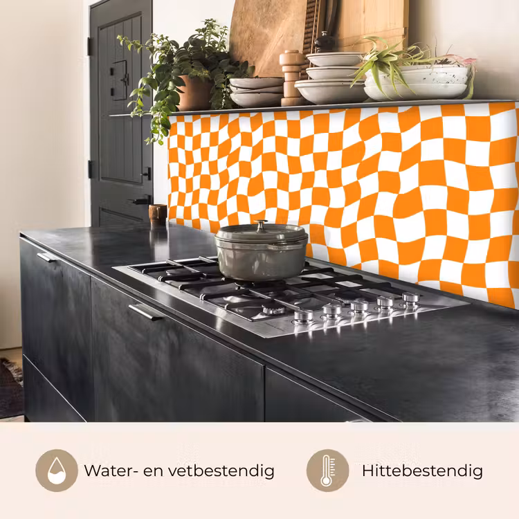 Keuken achterwand - Golvend - Patroon - Oranje — 5