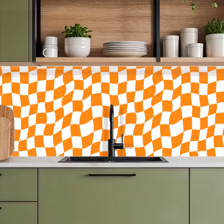 Keuken achterwand - Golvend - Patroon - Oranje — 8