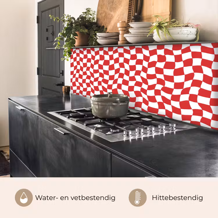 Keuken achterwand - Golvend - Patroon - Rood — 5
