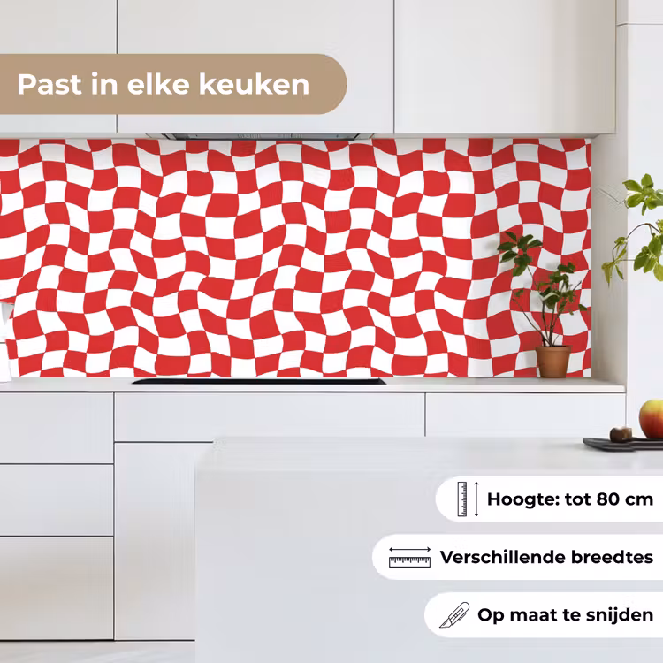 Keuken achterwand - Golvend - Patroon - Rood — 7