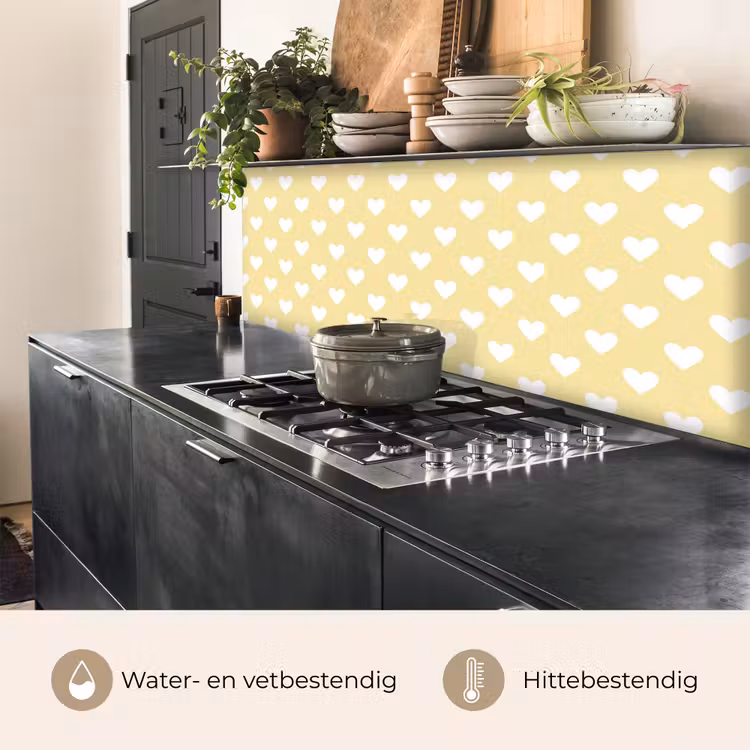 Keuken achterwand - Hartjes - Patroon - Geel — 5