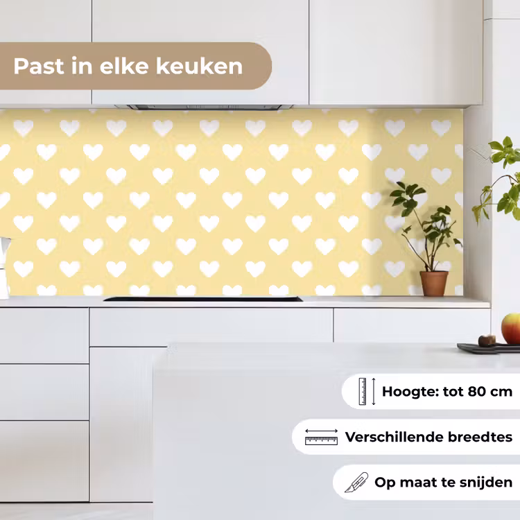Keuken achterwand - Hartjes - Patroon - Geel — 7