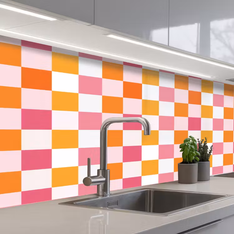 Keuken achterwand - Patroon - Vierkant - Roze — 2