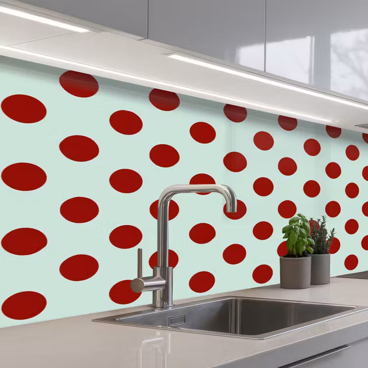 Keuken achterwand - Polka - Dots - Rood — 2