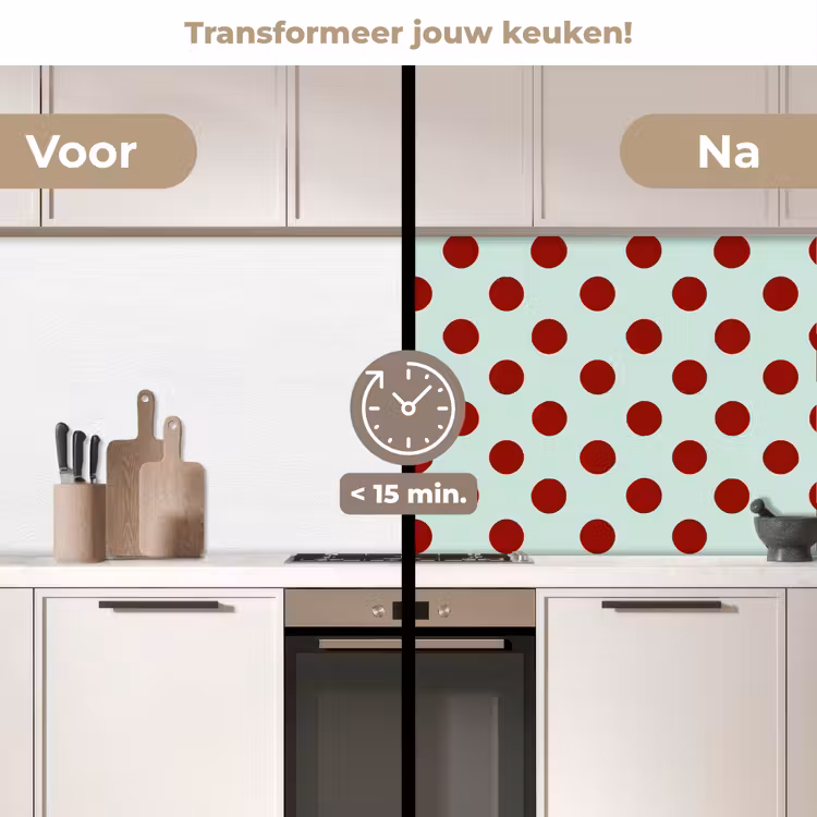 Keuken achterwand - Polka - Dots - Rood — 3