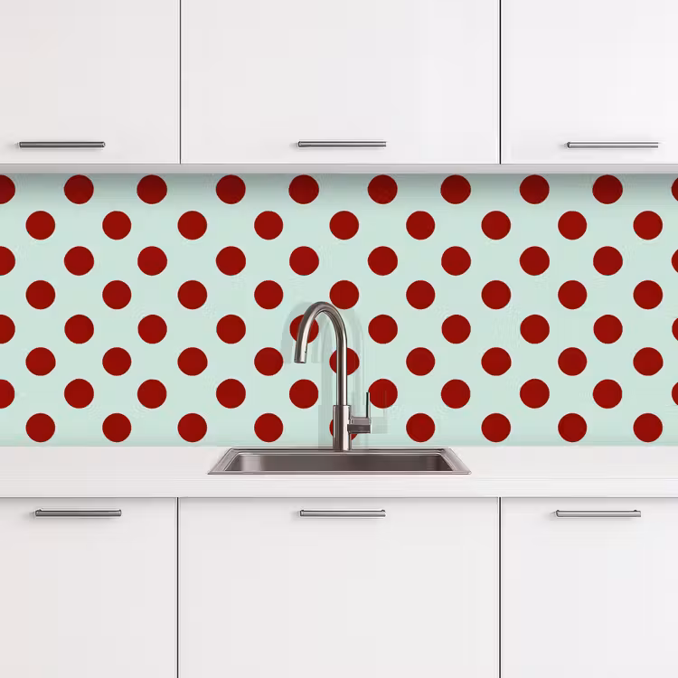 Keuken achterwand - Polka - Dots - Rood — 4