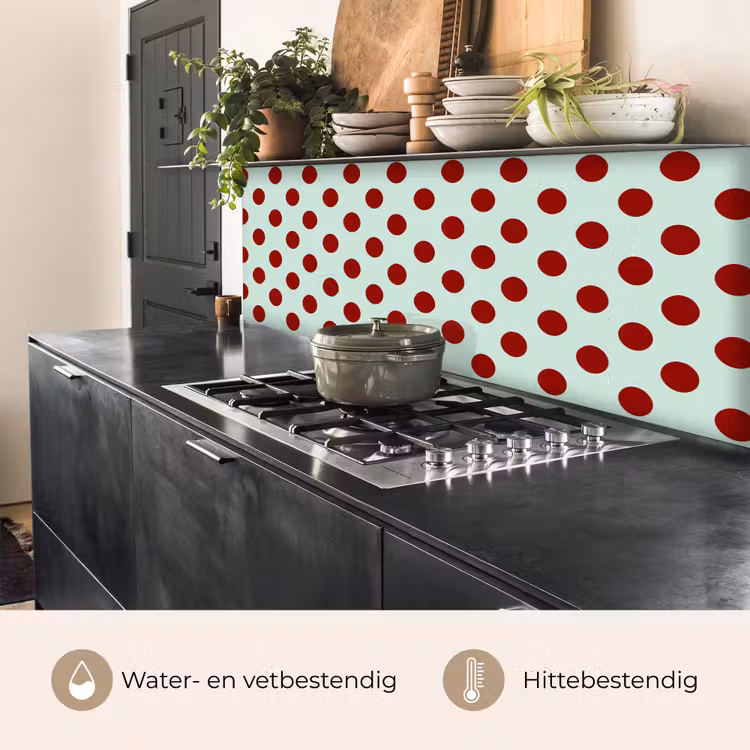 Keuken achterwand - Polka - Dots - Rood — 5