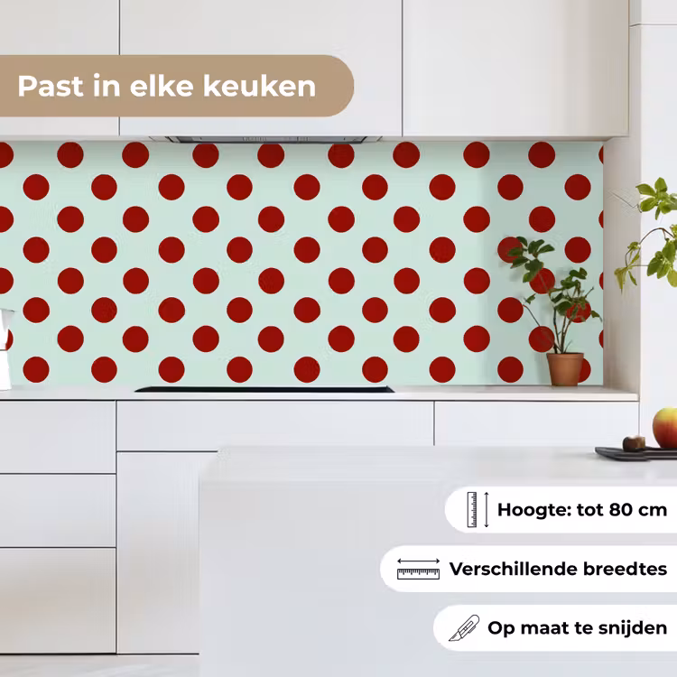 Keuken achterwand - Polka - Dots - Rood — 7