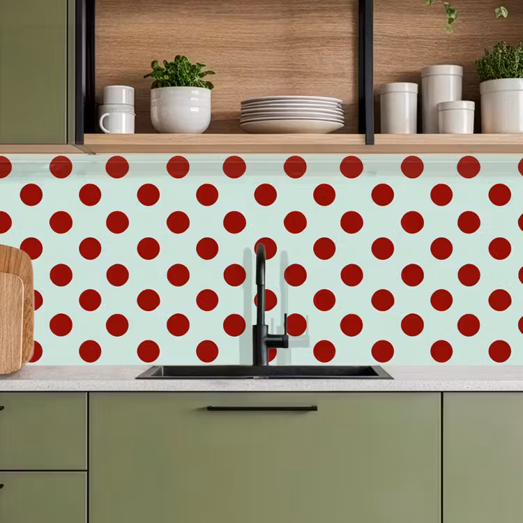Keuken achterwand - Polka - Dots - Rood — 8