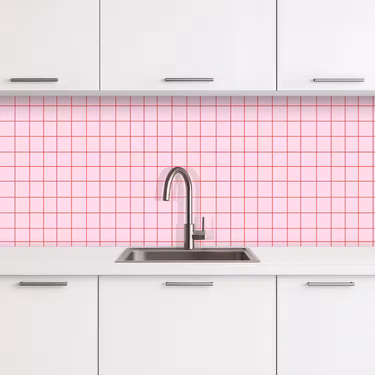 Keuken achterwand - Raster - Patroon - Roze — 4