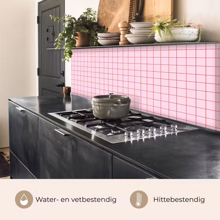 Keuken achterwand - Raster - Patroon - Roze — 5