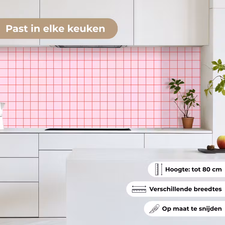 Keuken achterwand - Raster - Patroon - Roze — 7