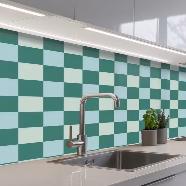 Keuken achterwand - Schaak - Klassiek - Groen — 2