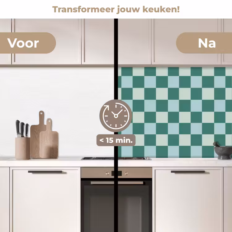 Keuken achterwand - Schaak - Klassiek - Groen — 3
