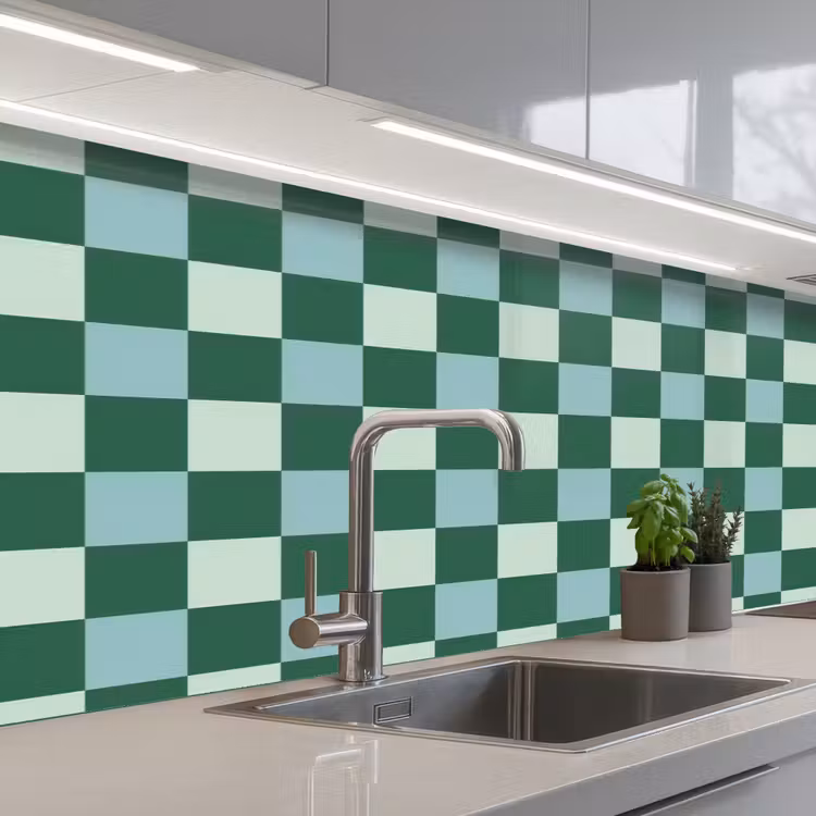 Keuken achterwand - Schaakbord - Klassiek - Groen — 2