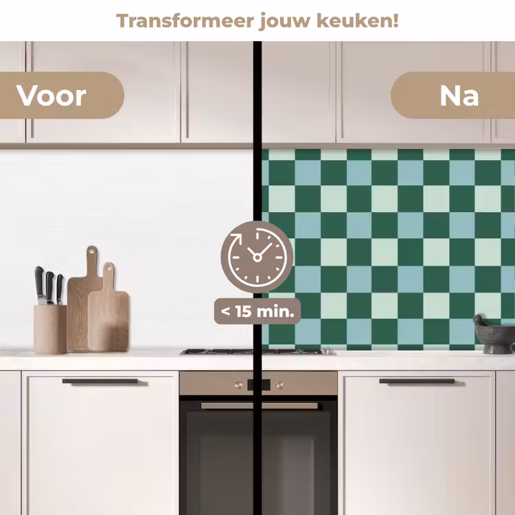 Keuken achterwand - Schaakbord - Klassiek - Groen — 3