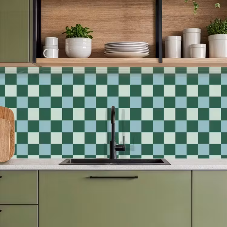 Keuken achterwand - Schaakbord - Klassiek - Groen — 8