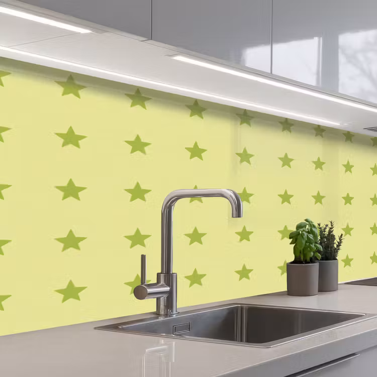 Keuken achterwand - Sterren - Patroon - Groen — 2