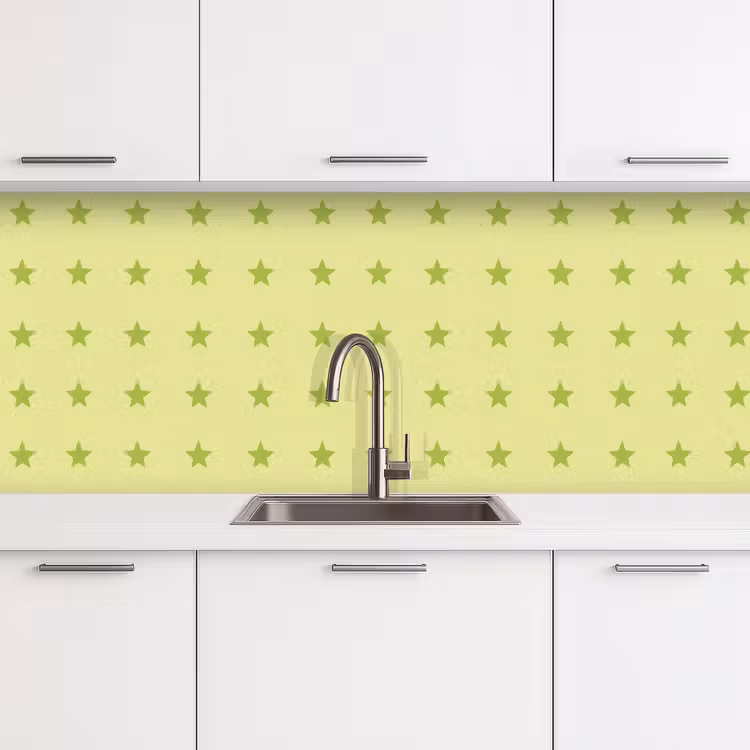 Keuken achterwand - Sterren - Patroon - Groen — 4