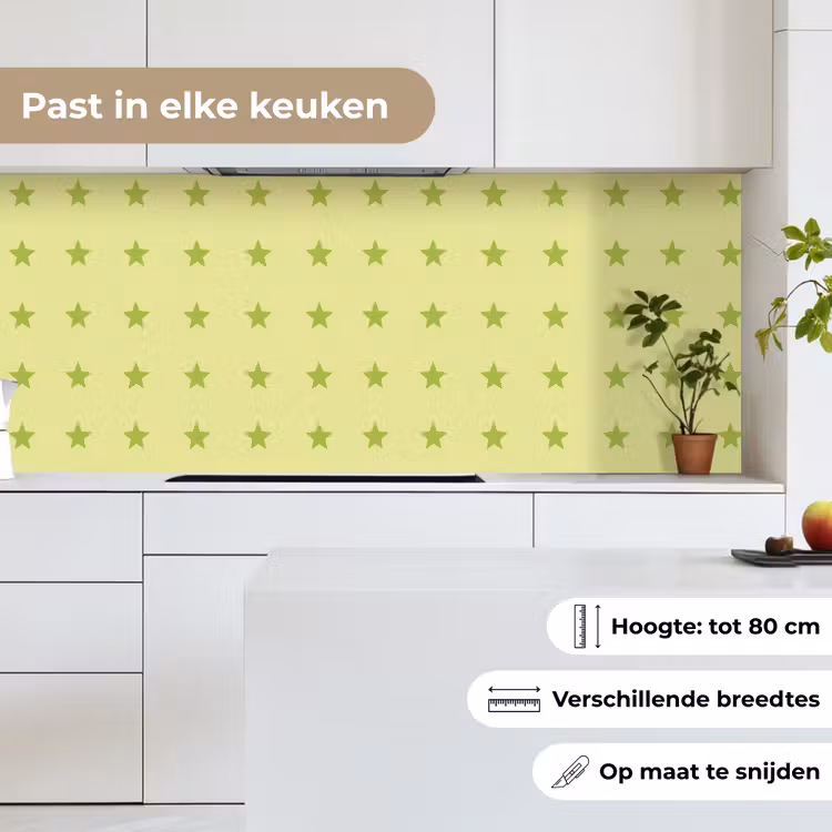 Keuken achterwand - Sterren - Patroon - Groen — 7