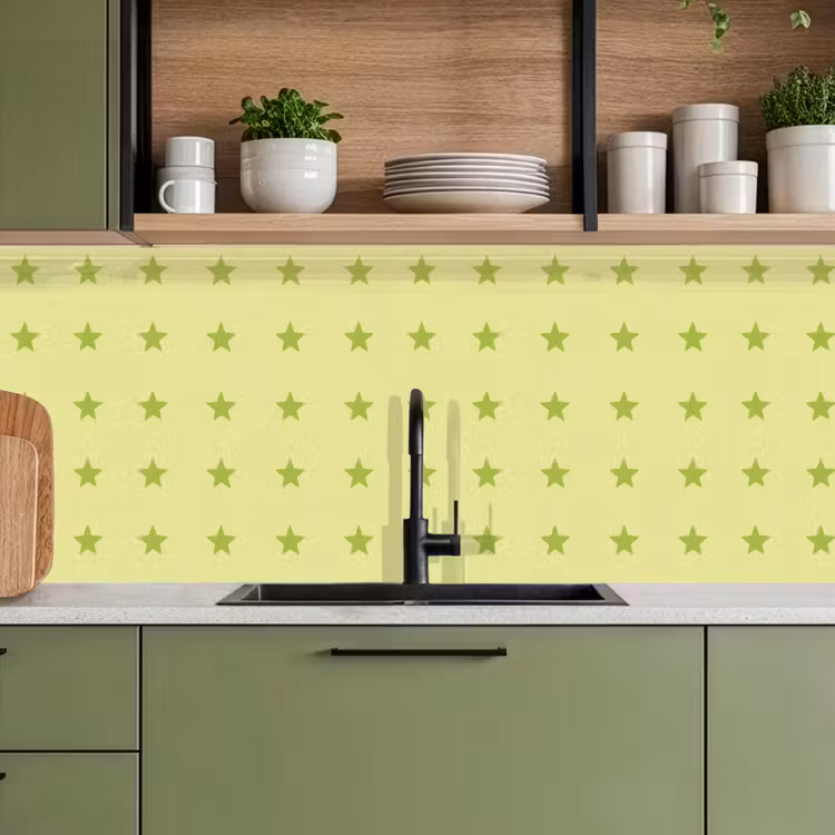 Keuken achterwand - Sterren - Patroon - Groen — 8