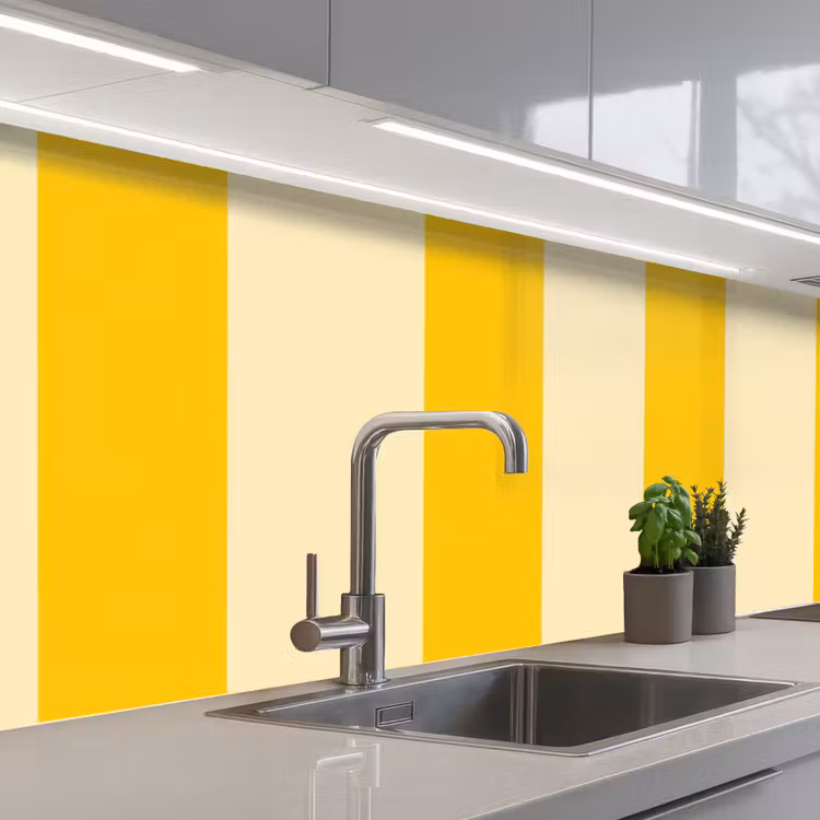 Keuken achterwand - Strepen - Klassiek - Geel — 2