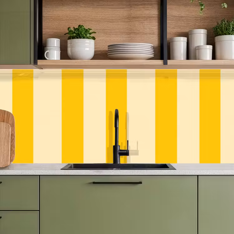 Keuken achterwand - Strepen - Klassiek - Geel — 8