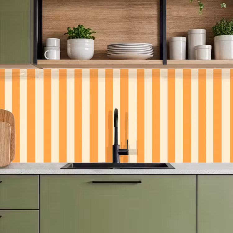 Keuken achterwand - Strepen - Patroon - Oranje — 8