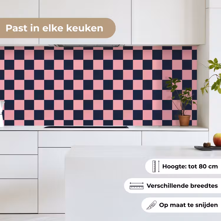 Keuken achterwand - Traditioneel - Patroon - Blauw - Roze — 7