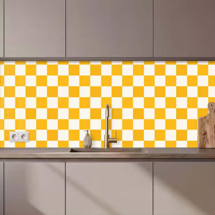 Keuken achterwand - Traditioneel - Patroon - Geel — 1